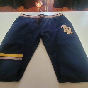 True Religion Xl Joggers in Navy with Yellow and White Stripes